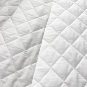 Quilted White Poly Cotton Plain