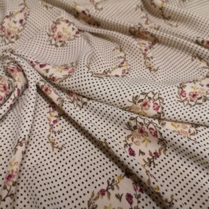 P02/S - Floral teardrop spots polyester georgette 290cm Piece
