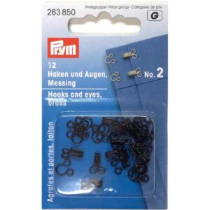 Black Brass Hook and Eyes (Various Sizes)
