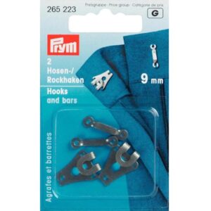 Black Trouser and Skirt Hook and Bar 9mm