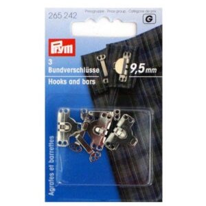Silver Trouser and Skirt Hook and Bar 9.5mm