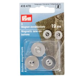 Silver Magnetic Sew On Buttons (19mm)