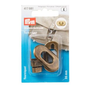 Antique Brass Turn Clasp (35mm)