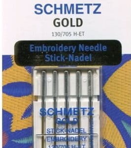 Schmetz Gold Titanium Embroidery Needle 90/14