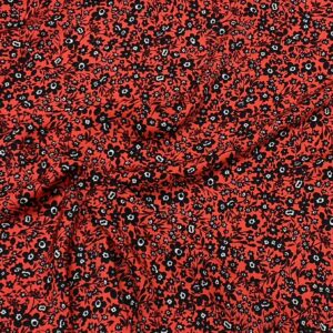 P19/U - Rich Orange with black and white flowers Polyester