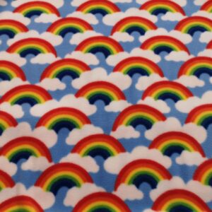 Rainbows on blue Print Fleece