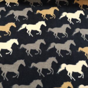 Horses on Dark Navy fleece