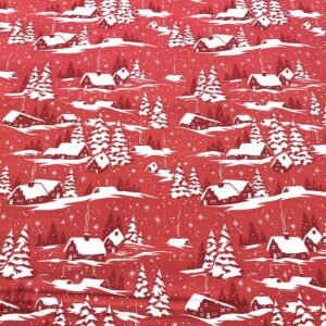 Chr49/Y - Merry Little Christmas Red Winter Cottages