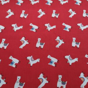 PC07 - Tossed Alpaca Red Polycotton