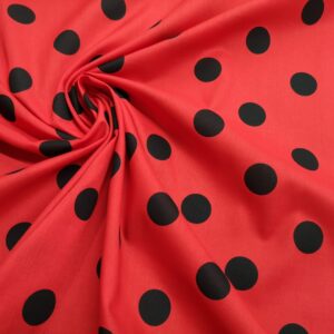 PC33 - Red with Black Spots Polycotton