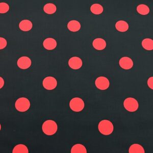 PC32 - Black  with Red Spots Polycotton