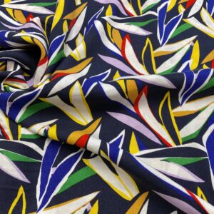 V16/Z - Vibrant Carnival leaves Crepe Viscose