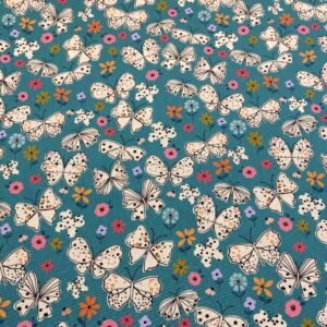 Ani12/Z - Butterfly Fields Teal Tossed Butterflies