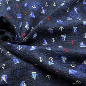 C63/Z - Nautical Cotton Seersucker - 2.70m Piece