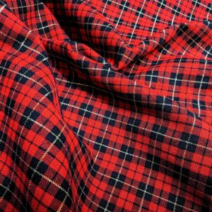 Red05/Z - Metallic Red and Black Tartan Cotton