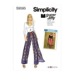 Simplicity S9595 Misses' Super Jiffy Wrap and Tie Trouser Skirt