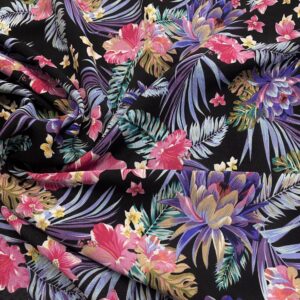 P09/AA - Tropical Flowers Crepe De Chine