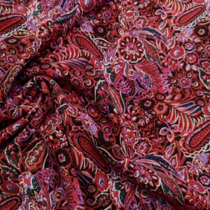 V19/AA - Paisley Raspberry and Lavender Viscose