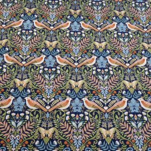 Flor09/AA - Luxe Damask Birds Navy