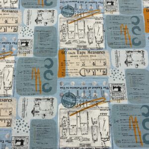 Blu31/AA - Bluish Zen Chic Stitched Up Fresh Air - 165cm Piece