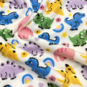 Baby Dinosaurs Ivory Fleece