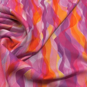 V04/CC - Chroma Ribbon Waves Pink - Rayon