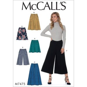 McCall's M7475 Misses Skirts, Shorts and Culottes
