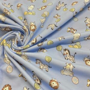 J12/CC - Party Animals Baby Blue Cotton Jersey