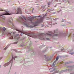 V33/CC - Rimini Leaves Pink Viscose Blend 125cm Piece