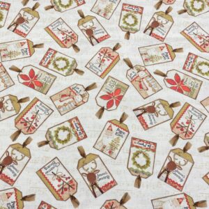 Chr51/CC - White Christmas Tossed Tag Cream