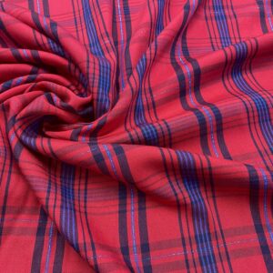 C08/DD - Cherry Sparkle Plaid Cotton Viscose Blend