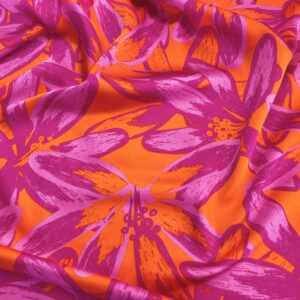 P05/DD - Floral Fuchsia Paradise Satin 130cm Piece