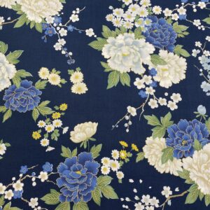 Blu05/EE - Kokka - Metallic Floral Peony