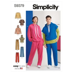 Simplicity - S9379 - Unisex Oversized Knit Hoodies, Trousers and Tees
