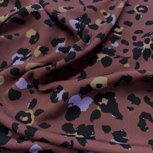V19/EE  -  Plum Leopard Viscose Twill