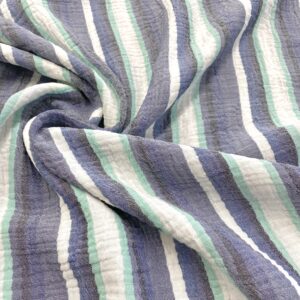 C19/EE - Coastal Breeze Striped Crinkled Cotton
