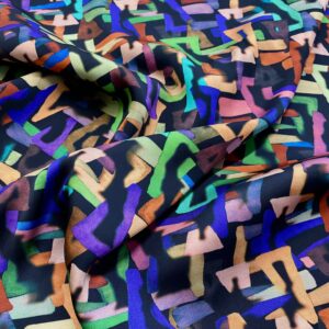 V26/EE - Kaleidoscope Graffiti Viscose Satin