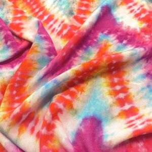 V28/EE - Tie Dye Rainbow Burst Viscose Crepe