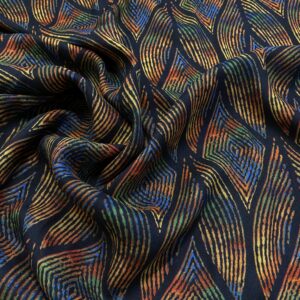 V38/EE - Alder Black Multi Viscose Crepe