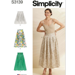 Simplicity Sewing Pattern - S3139 - Misses’ Pleated Skirt in Two Lengths and Belt