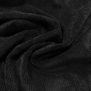 P19/EE - Black Jumbo Washed Polyester Corduroy