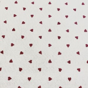 White and Red Heart Felt Sheet