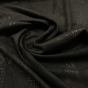 P23/EE - Gold Metallic Eyelet Black Suede