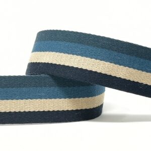 Web18/FF - Blues & Natural Striped Webbing (38mm wide)