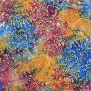 Bk02/FF - Bali Batiks - Daisy Scroll Tropical