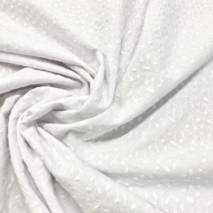 C05/FF - White Embroidered Poly Cotton 125cm Piece