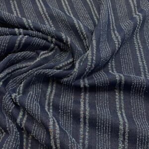 D09/FF - Jacquard Stripe Indigo Denim