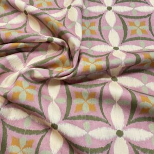 C37/FF - Blush Garden Tile Cotton Canvas