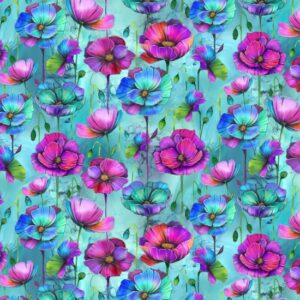 Flor21/FF - Dragonflies - Dragonflies Floral Aqua