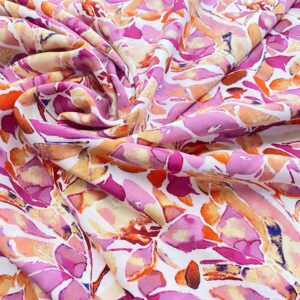 V41/FF - Peach Petal Blossom Viscose Poplin